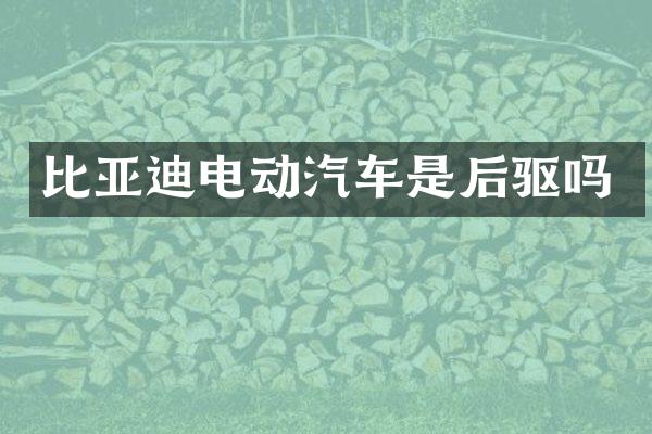 比亚迪电动汽车是后驱吗