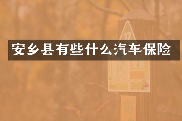 安乡县有些什么汽车保险