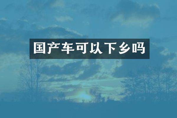 国产车可以下乡吗