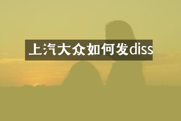 上汽大众如何发diss