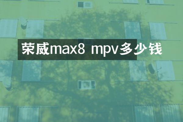 荣威max8 mpv多少钱