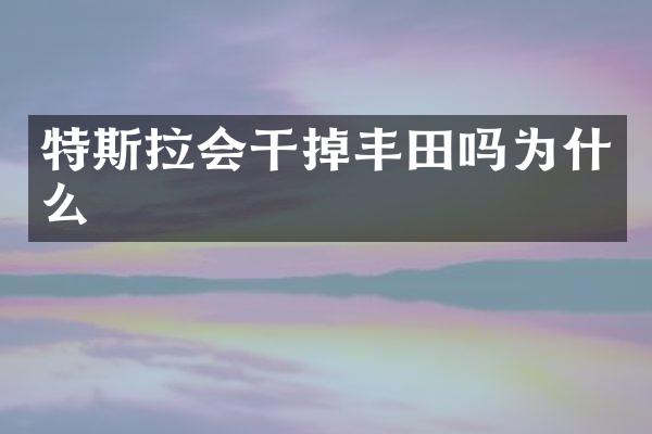 特斯拉会干掉丰田吗为什么