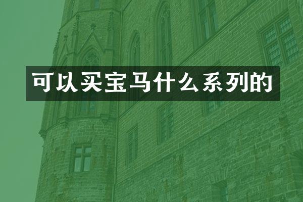 可以买宝马什么系列的