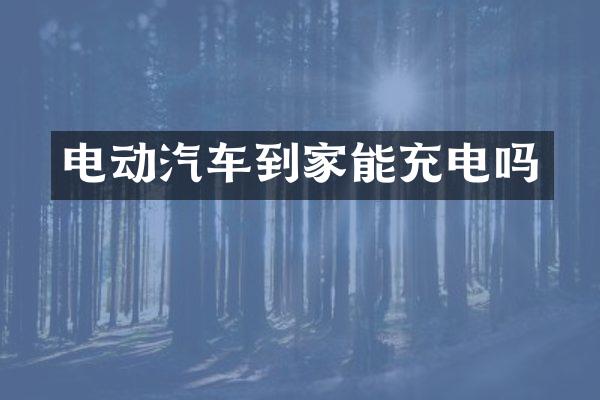 电动汽车到家能充电吗