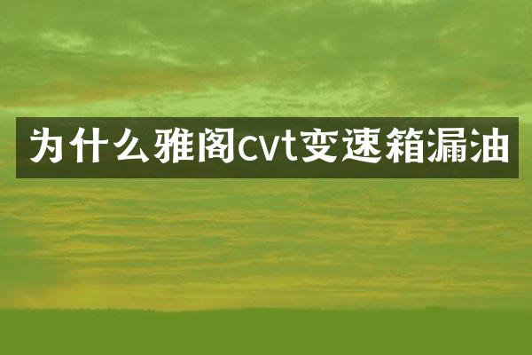 为什么雅阁cvt变速箱漏油