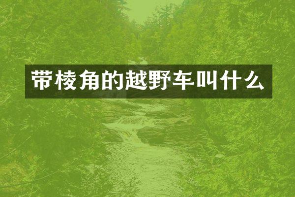 带棱角的越野车叫什么