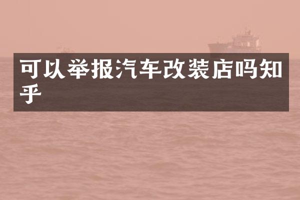 可以举报汽车改装店吗知乎