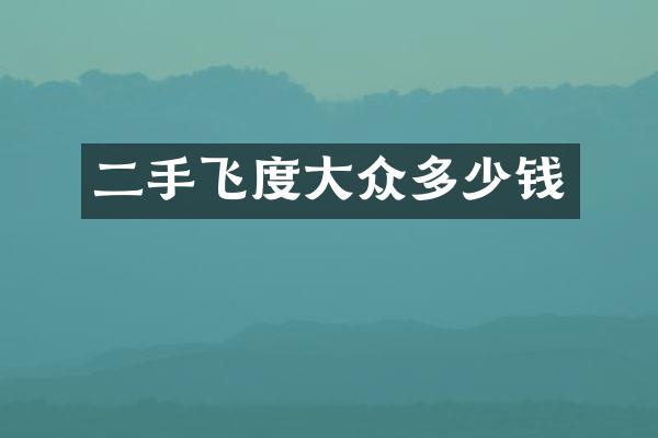 二手飞度大众多少钱