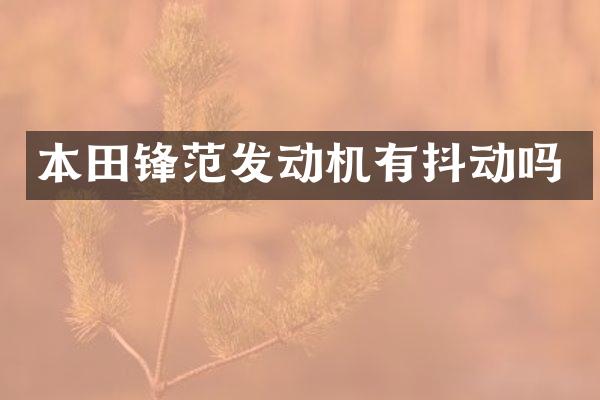 本田锋范发动机有抖动吗