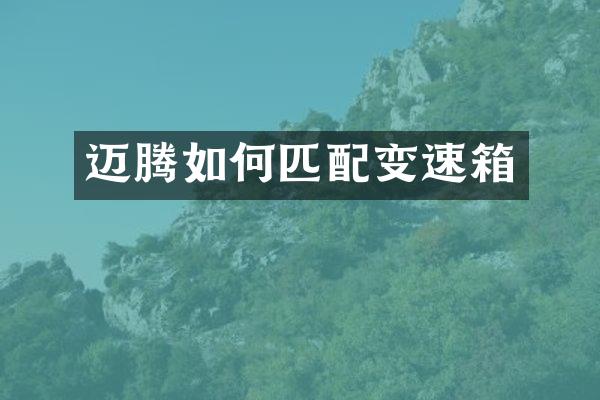 迈腾如何匹配变速箱