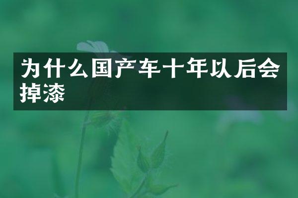 为什么国产车十年以后会掉漆