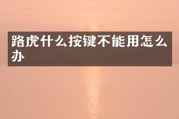 路虎什么按键不能用怎么办