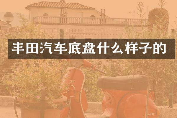 丰田汽车底盘什么样子的