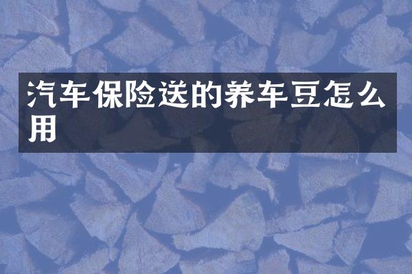 汽车保险送的养车豆怎么用