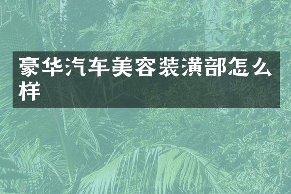 豪华汽车美容装潢部怎么样