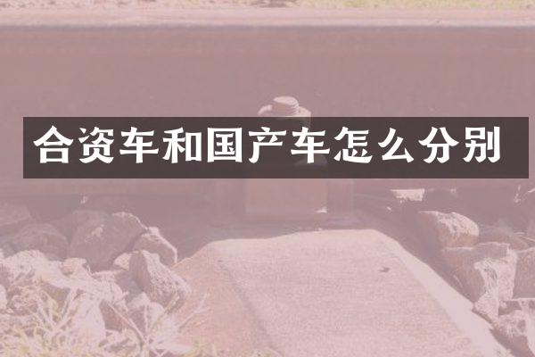 合资车和国产车怎么分别