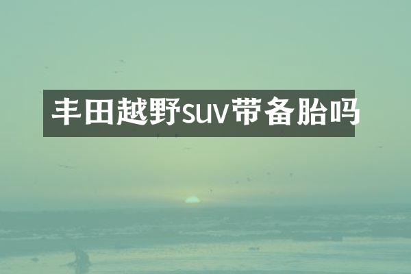 丰田越野suv带备胎吗