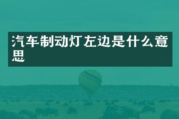 汽车制动灯左边是什么意思
