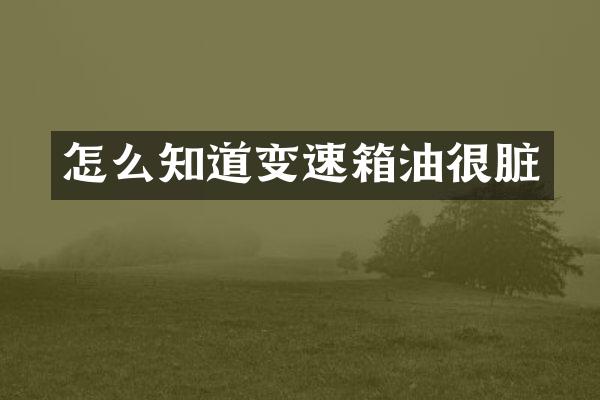 怎么知道变速箱油很脏