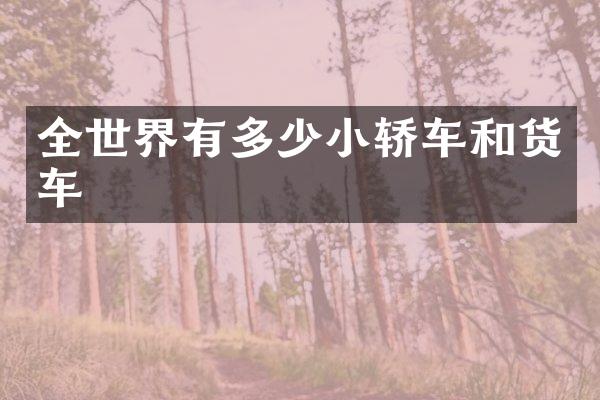 全世界有多少小轿车和货车