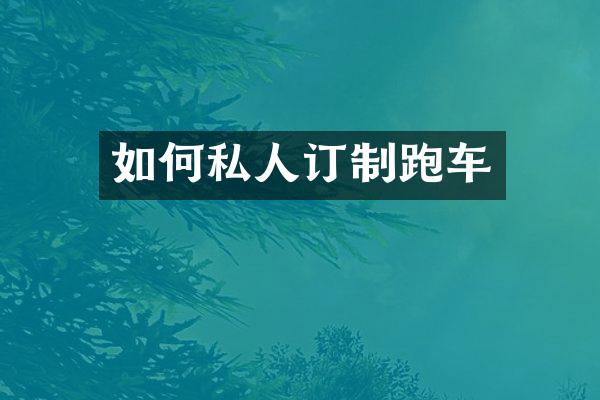 如何私人订制跑车