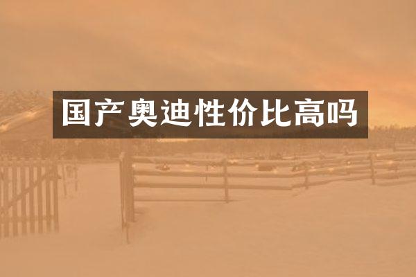 国产奥迪性价比高吗