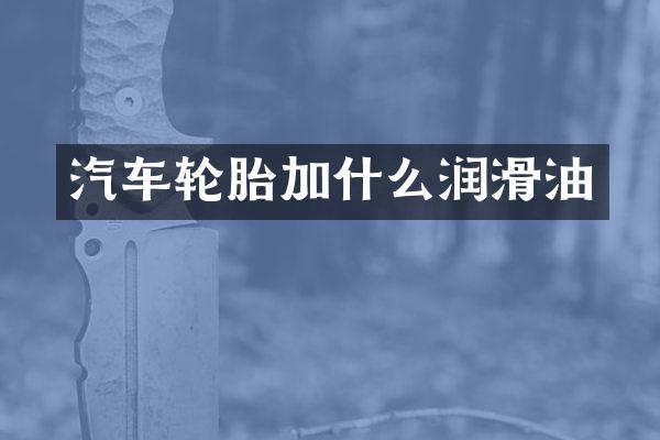 汽车轮胎加什么润滑油