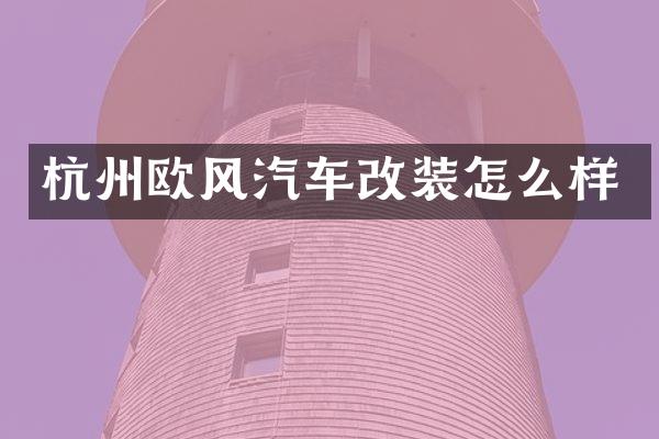 杭州欧风汽车改装怎么样
