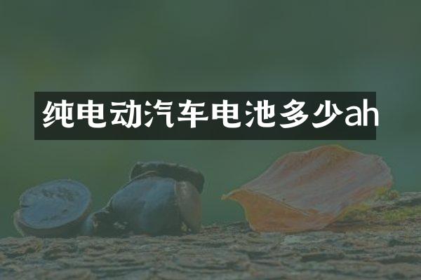 纯电动汽车电池多少ah