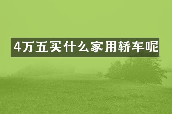 4万五家用轿车呢