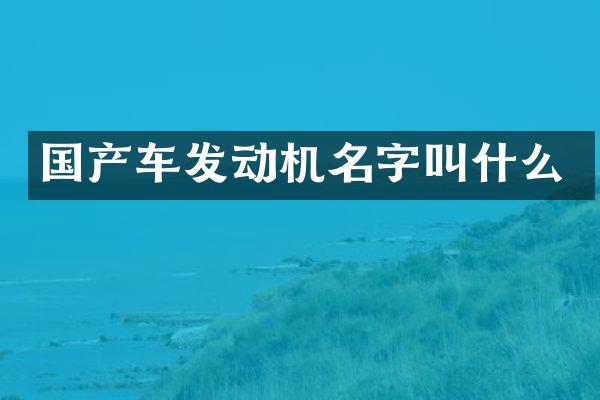 国产车发动机名字叫什么