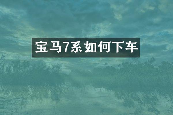宝马7系如何下车