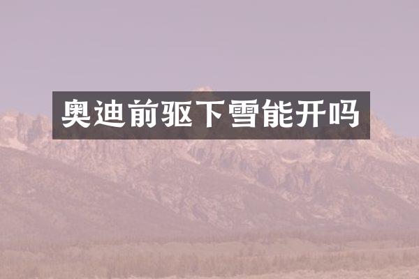奥迪前驱下雪能开吗
