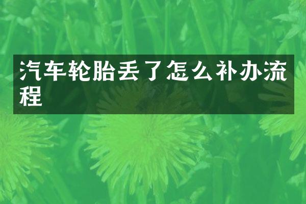 汽车轮胎丢了怎么补办流程