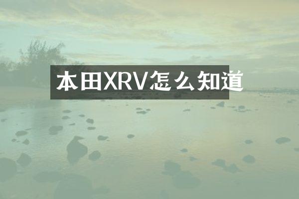 本田XRV怎么知道