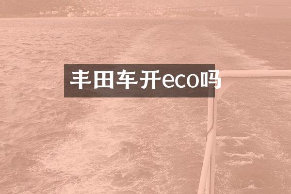 丰田车开eco吗