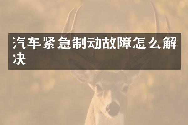 汽车紧急制动故障怎么解决