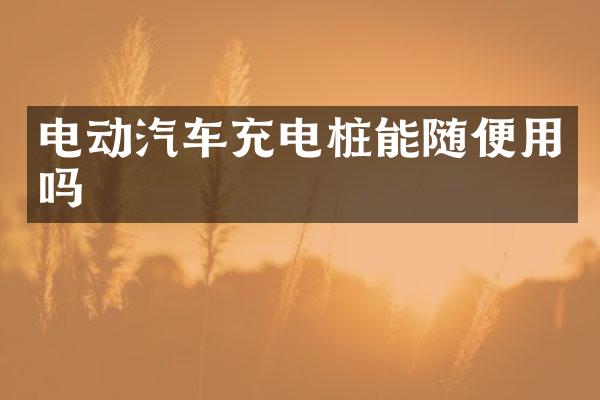 电动汽车充电桩能随便用吗