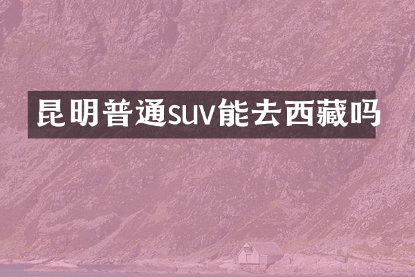 昆明普通suv能去西藏吗