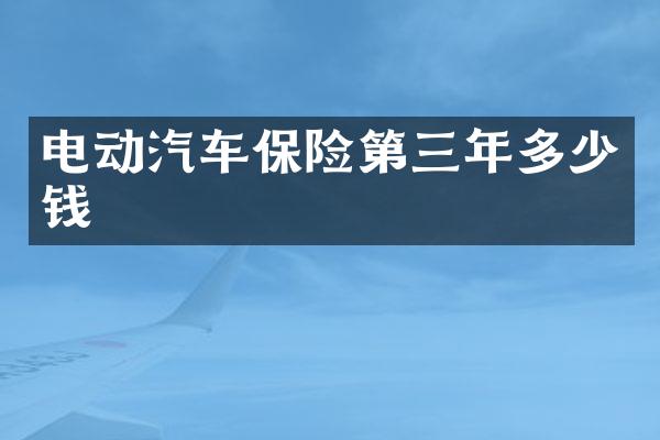电动汽车保险第三年多少钱