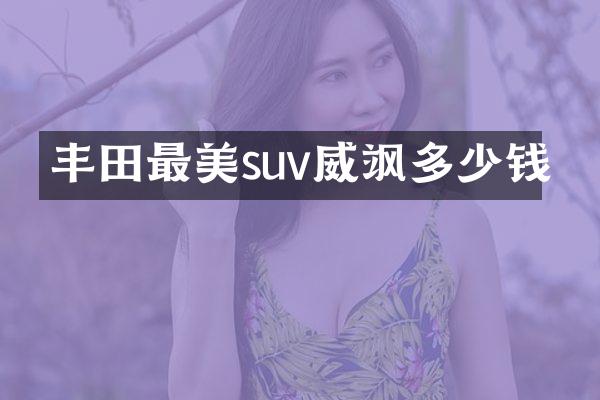 丰田最美suv威飒多少钱