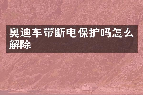 奥迪车带断电保护吗怎么解除