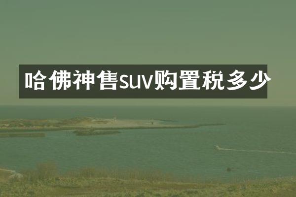 哈佛神售suv购置税多少