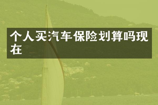 个人买汽车保险划算吗现在