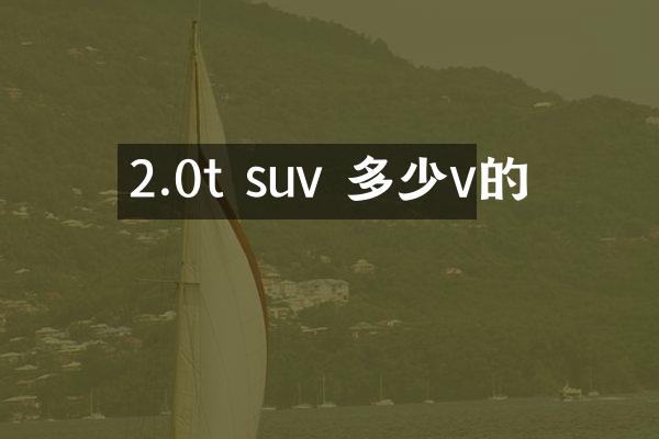 2.0t suv 多少v的
