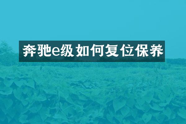 奔驰e级如何复位保养