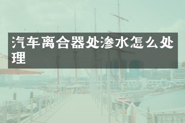 汽车离合器处渗水怎么处理