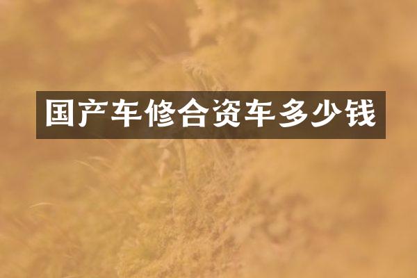 国产车修合资车多少钱