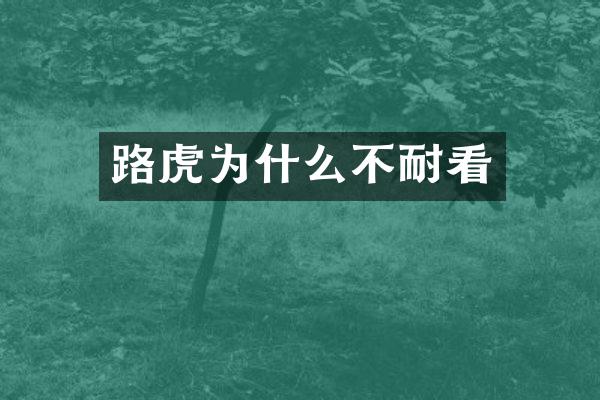 路虎为什么不耐看