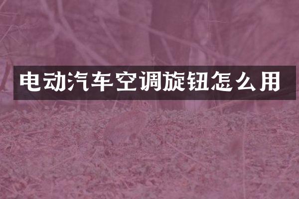 电动汽车空调旋钮怎么用